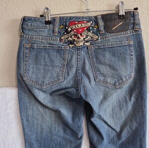 Ed Hardy Love kills slowly blue denim jeans
